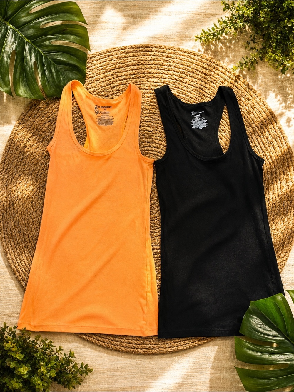 Women’s Scoop Neck Tank Top - Orange and Black